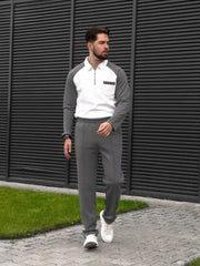 Menβs Two Piece Sweat-shirt & Sweat-pant Suit